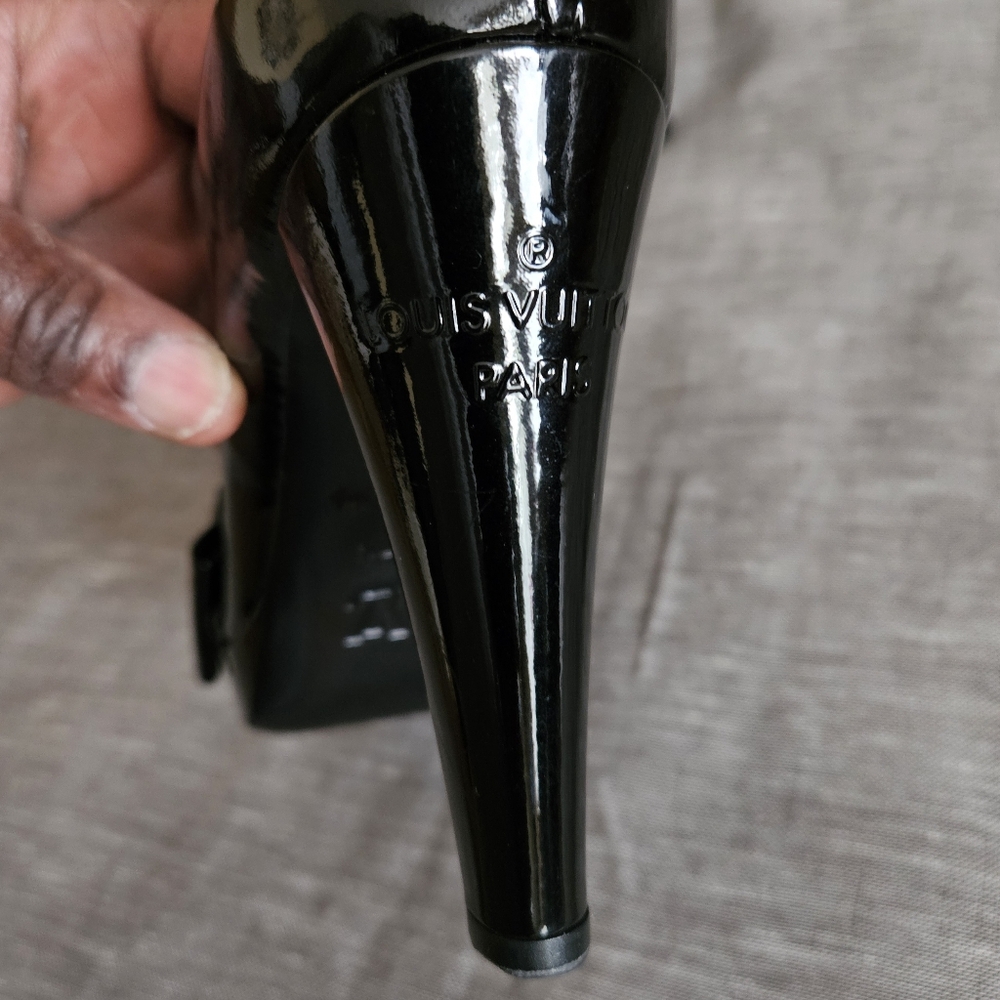 Louis Vuitton Patent Leather Open-Toe Luxury Pump Heels Size 7.5 US (Worn 2x) - Picture 11 of 16